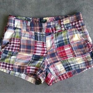 J. Crew City Fit Madras Print Shorts